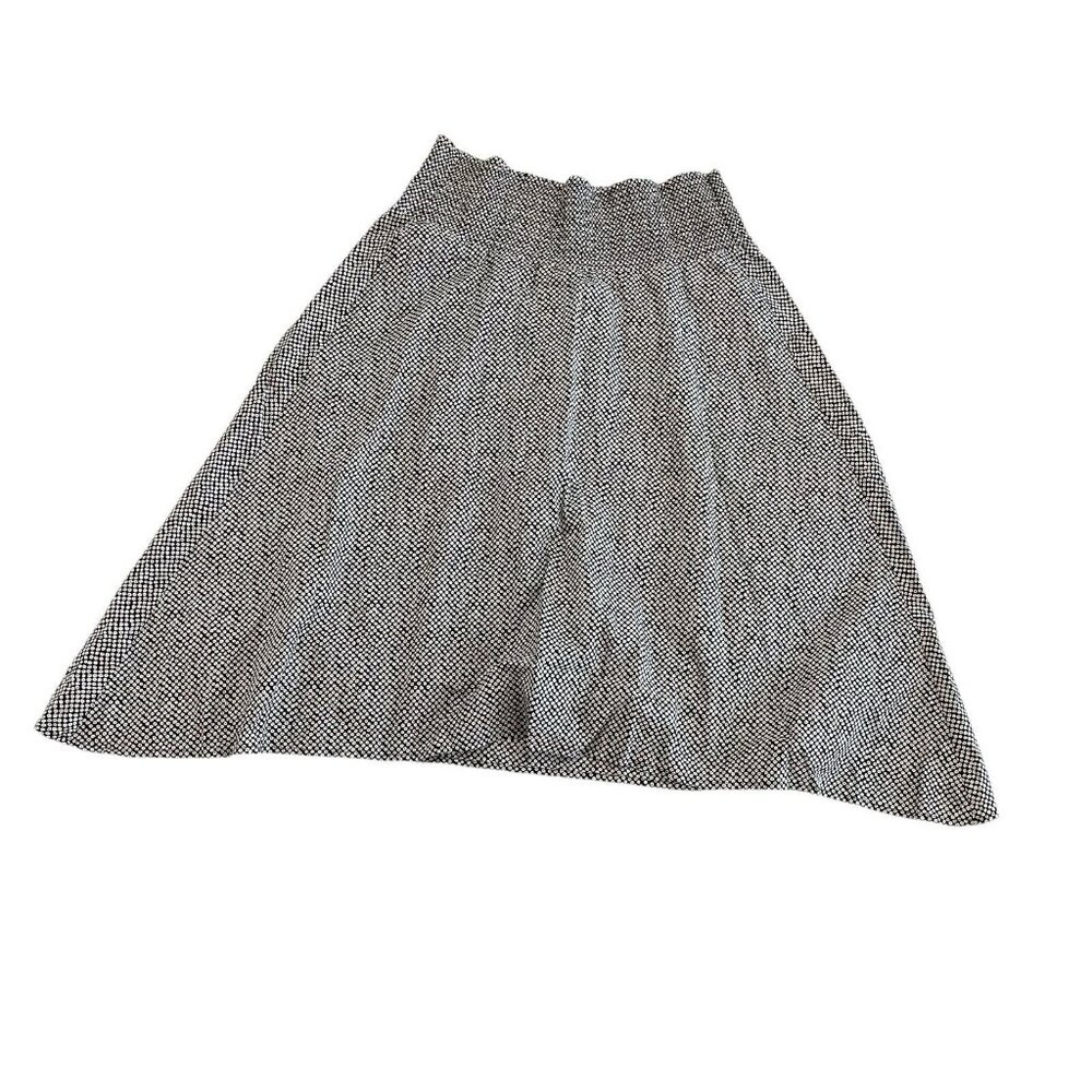 EILEEN FISHER Black White Bandhini Smocked Waist Midi Skirt Dot Print Cotton XL